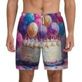 thumbnail image 1 of Lsque Mens Swim Trunks Colorful Balloon Cake Celebration Pattern - Bathing Suit Compression Liner - Beach Swim Shorts Swimwear - (S-3XL) - Stretch Quick Dry -X-Large, 1 of 9
