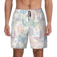 thumbnail image 1 of Lsque Mens Swim Trunks Colorful Butterfly Pattern - Bathing Suit Compression Liner - Beach Swim Shorts Swimwear - (S-3XL) - Stretch Quick Dry -Large, 1 of 9