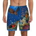 thumbnail image 1 of Lsque Mens Swim Trunks Colorful Coral Reef Pattern - Bathing Suit Compression Liner - Beach Swim Shorts Swimwear - (S-3XL) - Stretch Quick Dry -3X-Large, 1 of 9