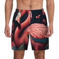 thumbnail image 1 of Lsque Mens Swim Trunks Colorful Floral Flamingo Pattern - Bathing Suit Compression Liner - Beach Swim Shorts Swimwear - (S-3XL) - Stretch Quick Dry -X-Large, 1 of 9