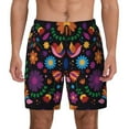 thumbnail image 1 of Lsque Mens Swim Trunks Colorful Floral2 Pattern - Bathing Suit Compression Liner - Beach Swim Shorts Swimwear - (S-3XL) - Stretch Quick Dry -Small, 1 of 9