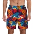 thumbnail image 1 of Lsque Mens Swim Trunks Colorful Hawaii Palms Pattern - Bathing Suit Compression Liner - Beach Swim Shorts Swimwear - (S-3XL) - Stretch Quick Dry -XX-Large, 1 of 9