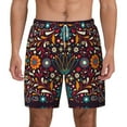 thumbnail image 1 of Lsque Mens Swim Trunks Colorful Mexican2 Pattern - Bathing Suit Compression Liner - Beach Swim Shorts Swimwear - (S-3XL) - Stretch Quick Dry -Medium, 1 of 9