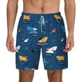 thumbnail image 1 of Lsque Mens Swim Trunks Colorful Ocean Shark Pattern - Bathing Suit Compression Liner - Beach Swim Shorts Swimwear - (S-3XL) - Stretch Quick Dry -X-Large, 1 of 9
