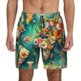 thumbnail image 1 of Lsque Mens Swim Trunks Colorful World Map Pattern - Bathing Suit Compression Liner - Beach Swim Shorts Swimwear - (S-3XL) - Stretch Quick Dry -, 1 of 9