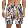 thumbnail image 1 of Lsque Mens Swim Trunks Colourful Horses Pattern - Bathing Suit Compression Liner - Beach Swim Shorts Swimwear - (S-3XL) - Stretch Quick Dry -3X-Large, 1 of 9