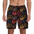 thumbnail image 1 of Lsque Mens Swim Trunks Compass And Mountains In Bicycle Wheels1 Pattern - Bathing Suit Compression Liner - Beach Swim Shorts Swimwear - (S-3XL) - Stretch Quick Dry -Large, 1 of 9