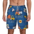 thumbnail image 1 of Lsque Mens Swim Trunks Construction Vehicles Pattern - Bathing Suit Compression Liner - Beach Swim Shorts Swimwear - (S-3XL) - Stretch Quick Dry -X-Large, 1 of 9