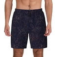 thumbnail image 1 of Lsque Mens Swim Trunks Copper-Gold Gloss Outline Flower1 Pattern - Bathing Suit Compression Liner - Beach Swim Shorts Swimwear - (S-3XL) - Stretch Quick Dry -XX-Large, 1 of 9