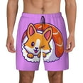 thumbnail image 1 of Lsque Mens Swim Trunks Corgi In Sushi Roll Pattern - Bathing Suit Compression Liner - Beach Swim Shorts Swimwear - (S-3XL) - Stretch Quick Dry -3X-Large, 1 of 9