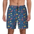 thumbnail image 1 of Lsque Mens Swim Trunks Cosmos Rockets Pattern - Bathing Suit Compression Liner - Beach Swim Shorts Swimwear - (S-3XL) - Stretch Quick Dry -3X-Large, 1 of 9
