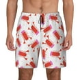 thumbnail image 1 of Lsque Mens Swim Trunks Crayfish And Hearts Pattern - Bathing Suit Compression Liner - Beach Swim Shorts Swimwear - (S-3XL) - Stretch Quick Dry -3X-Large, 1 of 9