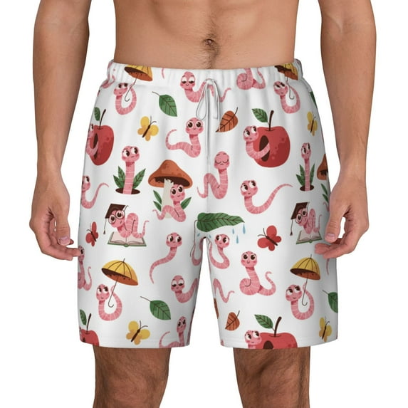 Lsque Mens Swim Trunks Cute Animal Pattern - Bathing Suit Compression Liner - Beach Swim Shorts Swimwear - (S-3XL) - Stretch Quick Dry -3X-Large