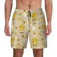 thumbnail image 1 of Lsque Mens Swim Trunks Cute Bee Gnomes Pattern - Bathing Suit Compression Liner - Beach Swim Shorts Swimwear - (S-3XL) - Stretch Quick Dry -Large, 1 of 9