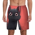 thumbnail image 1 of Lsque Mens Swim Trunks Cute Black Kitten Cartoon Pattern - Bathing Suit Compression Liner - Beach Swim Shorts Swimwear - (S-3XL) - Stretch Quick Dry -, 1 of 9