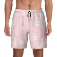 thumbnail image 1 of Lsque Mens Swim Trunks Cute Bunny Pattern - Bathing Suit Compression Liner - Beach Swim Shorts Swimwear - (S-3XL) - Stretch Quick Dry -, 1 of 9