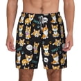 thumbnail image 1 of Lsque Mens Swim Trunks Cute Dogs Corgi Pattern - Bathing Suit Compression Liner - Beach Swim Shorts Swimwear - (S-3XL) - Stretch Quick Dry -Small, 1 of 9