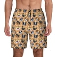 thumbnail image 1 of Lsque Mens Swim Trunks Cute Dogs Head Pattern - Bathing Suit Compression Liner - Beach Swim Shorts Swimwear - (S-3XL) - Stretch Quick Dry -Large, 1 of 9