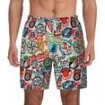 thumbnail image 1 of Lsque Mens Swim Trunks Cute Nautical Pattern - Bathing Suit Compression Liner - Beach Swim Shorts Swimwear - (S-3XL) - Stretch Quick Dry -Large, 1 of 9