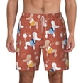 thumbnail image 1 of Lsque Mens Swim Trunks Cute Poodle Dog Pattern - Bathing Suit Compression Liner - Beach Swim Shorts Swimwear - (S-3XL) - Stretch Quick Dry -Medium, 1 of 9