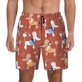 thumbnail image 1 of Lsque Mens Swim Trunks Cute Poodle Dog Pattern - Bathing Suit Compression Liner - Beach Swim Shorts Swimwear - (S-3XL) - Stretch Quick Dry -Small, 1 of 9