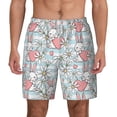 thumbnail image 1 of Lsque Mens Swim Trunks Cute Rabbit And Heart Pattern - Bathing Suit Compression Liner - Beach Swim Shorts Swimwear - (S-3XL) - Stretch Quick Dry -Large, 1 of 9
