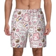 thumbnail image 1 of Lsque Mens Swim Trunks Cute Rabbit Pattern - Bathing Suit Compression Liner - Beach Swim Shorts Swimwear - (S-3XL) - Stretch Quick Dry -XX-Large, 1 of 9