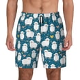 thumbnail image 1 of Lsque Mens Swim Trunks Cute Sheep And Hearts Pattern - Bathing Suit Compression Liner - Beach Swim Shorts Swimwear - (S-3XL) - Stretch Quick Dry -Small, 1 of 9