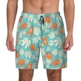 thumbnail image 1 of Lsque Mens Swim Trunks Cute Sloth on Floral Tree Pattern - Bathing Suit Compression Liner - Beach Swim Shorts Swimwear - (S-3XL) - Stretch Quick Dry -Large, 1 of 9