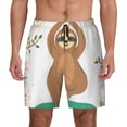 thumbnail image 1 of Lsque Mens Swim Trunks Cute Sloth In Yoga Pose Tree Pattern - Bathing Suit Compression Liner - Beach Swim Shorts Swimwear - (S-3XL) - Stretch Quick Dry -3X-Large, 1 of 9