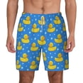 thumbnail image 1 of Lsque Mens Swim Trunks Cute Yellow Rubber Ducks Pattern - Bathing Suit Compression Liner - Beach Swim Shorts Swimwear - (S-3XL) - Stretch Quick Dry -3X-Large, 1 of 9