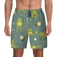 thumbnail image 1 of Lsque Mens Swim Trunks Cute Yoga Frogs Pattern - Bathing Suit Compression Liner - Beach Swim Shorts Swimwear - (S-3XL) - Stretch Quick Dry -Small, 1 of 9