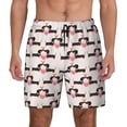 thumbnail image 1 of Lsque Mens Swim Trunks Dachshund And Hearts Pattern - Bathing Suit Compression Liner - Beach Swim Shorts Swimwear - (S-3XL) - Stretch Quick Dry -Medium, 1 of 9
