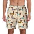 thumbnail image 1 of Lsque Mens Swim Trunks Dachshund Dog Pattern - Bathing Suit Compression Liner - Beach Swim Shorts Swimwear - (S-3XL) - Stretch Quick Dry -Large, 1 of 9