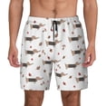thumbnail image 1 of Lsque Mens Swim Trunks Dachshund Dog Pattern - Bathing Suit Compression Liner - Beach Swim Shorts Swimwear - (S-3XL) - Stretch Quick Dry -Medium, 1 of 9