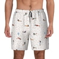 thumbnail image 1 of Lsque Mens Swim Trunks Dachshund Dog Puppy Pattern - Bathing Suit Compression Liner - Beach Swim Shorts Swimwear - (S-3XL) - Stretch Quick Dry -, 1 of 9