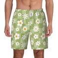 thumbnail image 1 of Lsque Mens Swim Trunks Daisies Flowers Pattern - Bathing Suit Compression Liner - Beach Swim Shorts Swimwear - (S-3XL) - Stretch Quick Dry -Medium, 1 of 9