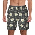 thumbnail image 1 of Lsque Mens Swim Trunks Daisies Flowers Pattern - Bathing Suit Compression Liner - Beach Swim Shorts Swimwear - (S-3XL) - Stretch Quick Dry -Small, 1 of 9