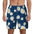 thumbnail image 1 of Lsque Mens Swim Trunks Daisies Flowers Pattern - Bathing Suit Compression Liner - Beach Swim Shorts Swimwear - (S-3XL) - Stretch Quick Dry -X-Large, 1 of 9