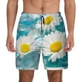 thumbnail image 1 of Lsque Mens Swim Trunks Daisy Flowers Pattern - Bathing Suit Compression Liner - Beach Swim Shorts Swimwear - (S-3XL) - Stretch Quick Dry -Medium, 1 of 9