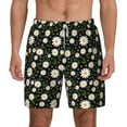 thumbnail image 1 of Lsque Mens Swim Trunks Daisy Pattern - Bathing Suit Compression Liner - Beach Swim Shorts Swimwear - (S-3XL) - Stretch Quick Dry -Large, 1 of 9