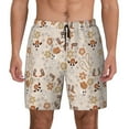 thumbnail image 1 of Lsque Mens Swim Trunks Dancing Cowboy Skeleton Pattern - Bathing Suit Compression Liner - Beach Swim Shorts Swimwear - (S-3XL) - Stretch Quick Dry -, 1 of 9