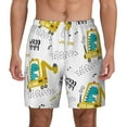 thumbnail image 1 of Lsque Mens Swim Trunks Dinosaur on Excavator Pattern - Bathing Suit Compression Liner - Beach Swim Shorts Swimwear - (S-3XL) - Stretch Quick Dry -Small, 1 of 9