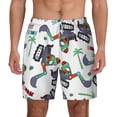 thumbnail image 1 of Lsque Mens Swim Trunks Dinosaur on Excavator2 Pattern - Bathing Suit Compression Liner - Beach Swim Shorts Swimwear - (S-3XL) - Stretch Quick Dry -X-Large, 1 of 9