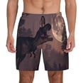 thumbnail image 1 of Lsque Mens Swim Trunks Dinosaur Moonlit Forest Pattern - Bathing Suit Compression Liner - Beach Swim Shorts Swimwear - (S-3XL) - Stretch Quick Dry -Medium, 1 of 9