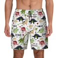 thumbnail image 1 of Lsque Mens Swim Trunks Dinosaur Pattern - Bathing Suit Compression Liner - Beach Swim Shorts Swimwear - (S-3XL) - Stretch Quick Dry -3X-Large, 1 of 9