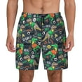 thumbnail image 1 of Lsque Mens Swim Trunks Dinosaur Plays Soccer Pattern - Bathing Suit Compression Liner - Beach Swim Shorts Swimwear - (S-3XL) - Stretch Quick Dry -XX-Large, 1 of 9