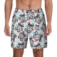 thumbnail image 1 of Lsque Mens Swim Trunks Disco Ball Cherry With Bow Pattern - Bathing Suit Compression Liner - Beach Swim Shorts Swimwear - (S-3XL) - Stretch Quick Dry -Small, 1 of 9