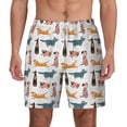 thumbnail image 1 of Lsque Mens Swim Trunks Dogs Pug Pattern - Bathing Suit Compression Liner - Beach Swim Shorts Swimwear - (S-3XL) - Stretch Quick Dry -Small, 1 of 9