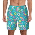 thumbnail image 1 of Lsque Mens Swim Trunks Donut Pattern - Bathing Suit Compression Liner - Beach Swim Shorts Swimwear - (S-3XL) - Stretch Quick Dry -Small, 1 of 9